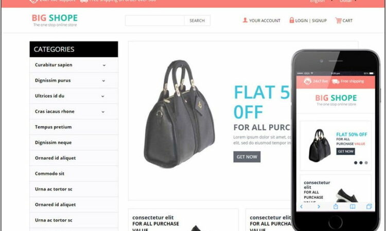 Responsive Ecommerce Template Bootstrap