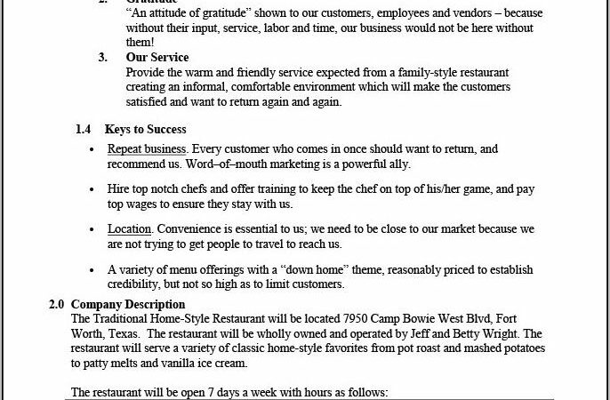 Restaurant Business Plan Pdf Free Download