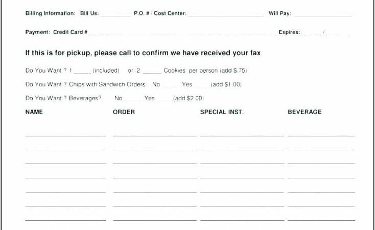 Restaurant Order Pad Template