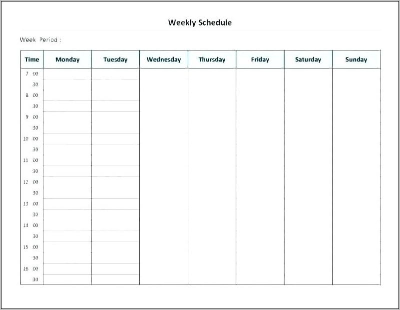 Restaurant Work Schedule Form