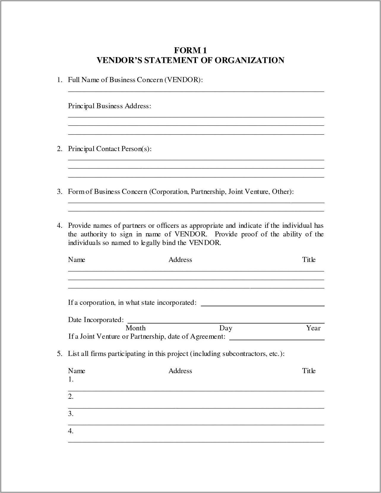 Resume Blank Forms To Fill Out