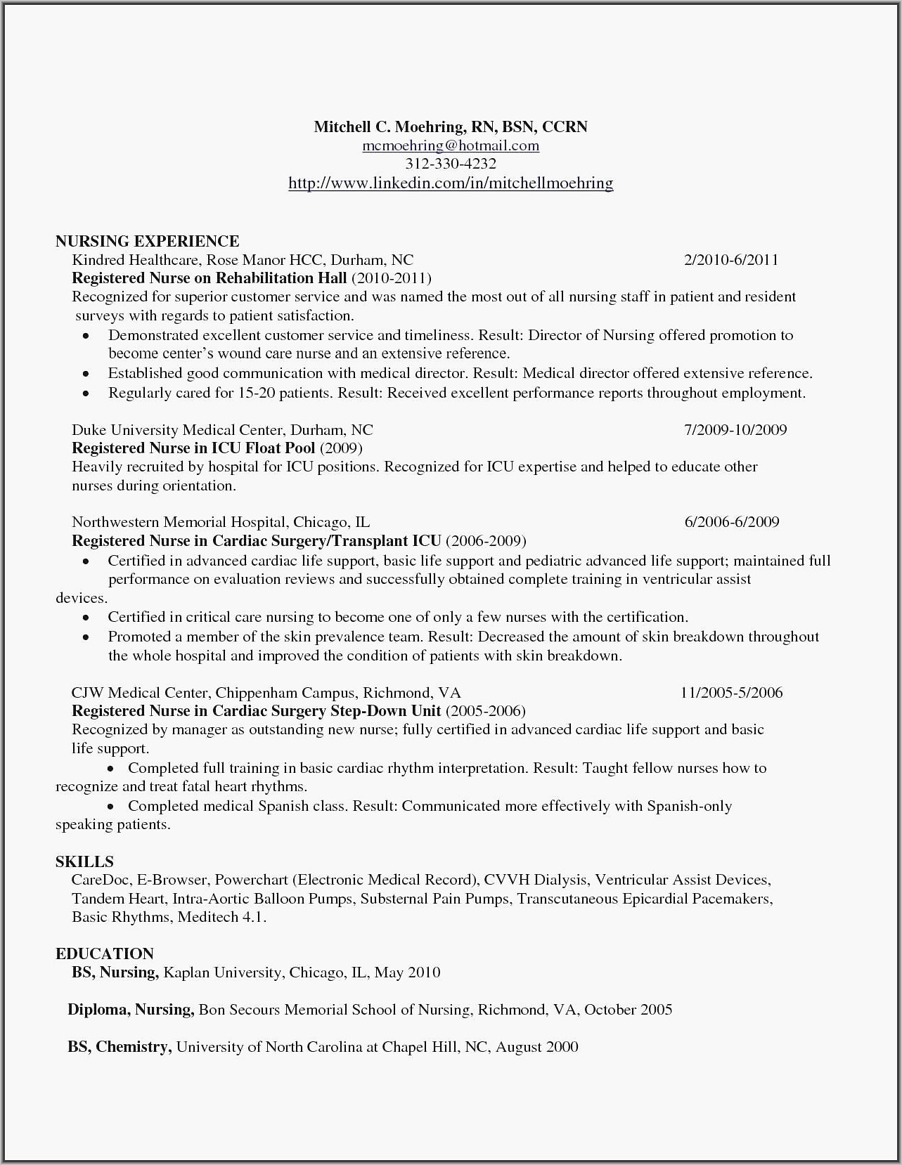 Resume Builder For Registered Nurses