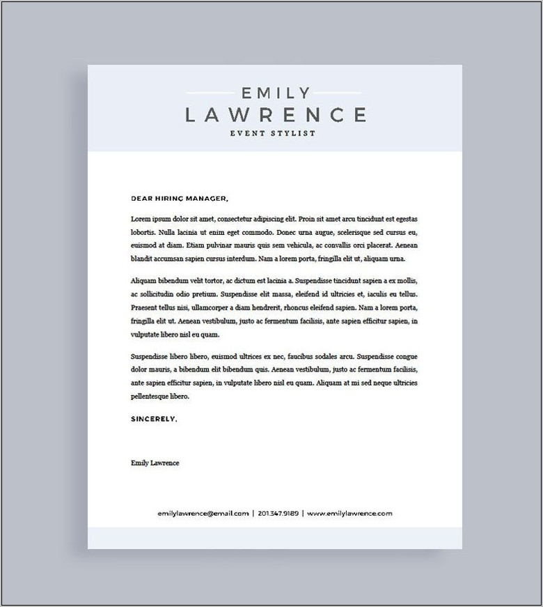 Resume Cover Letter Template Free