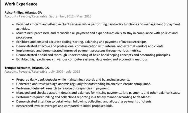 Resume Examples For Accounts Payable