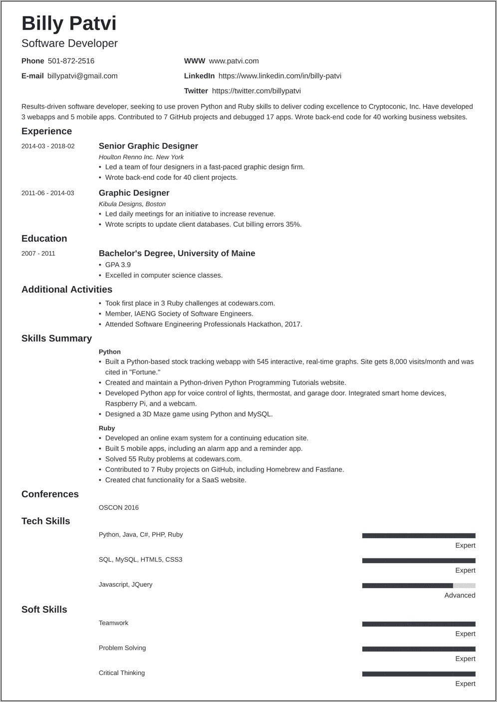 Resume Examples For Career Transition