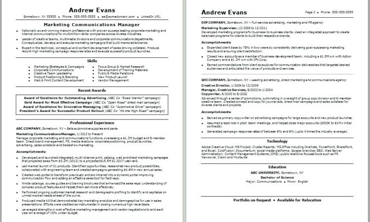 Resume Examples For Executives