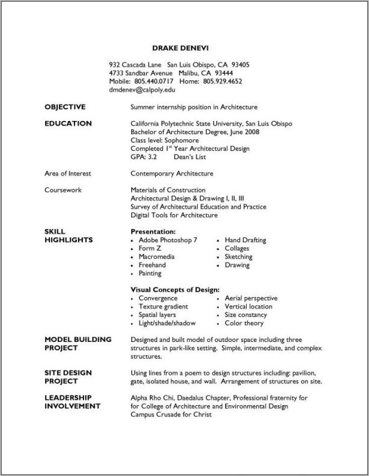 Resume Examples For Highschool Students