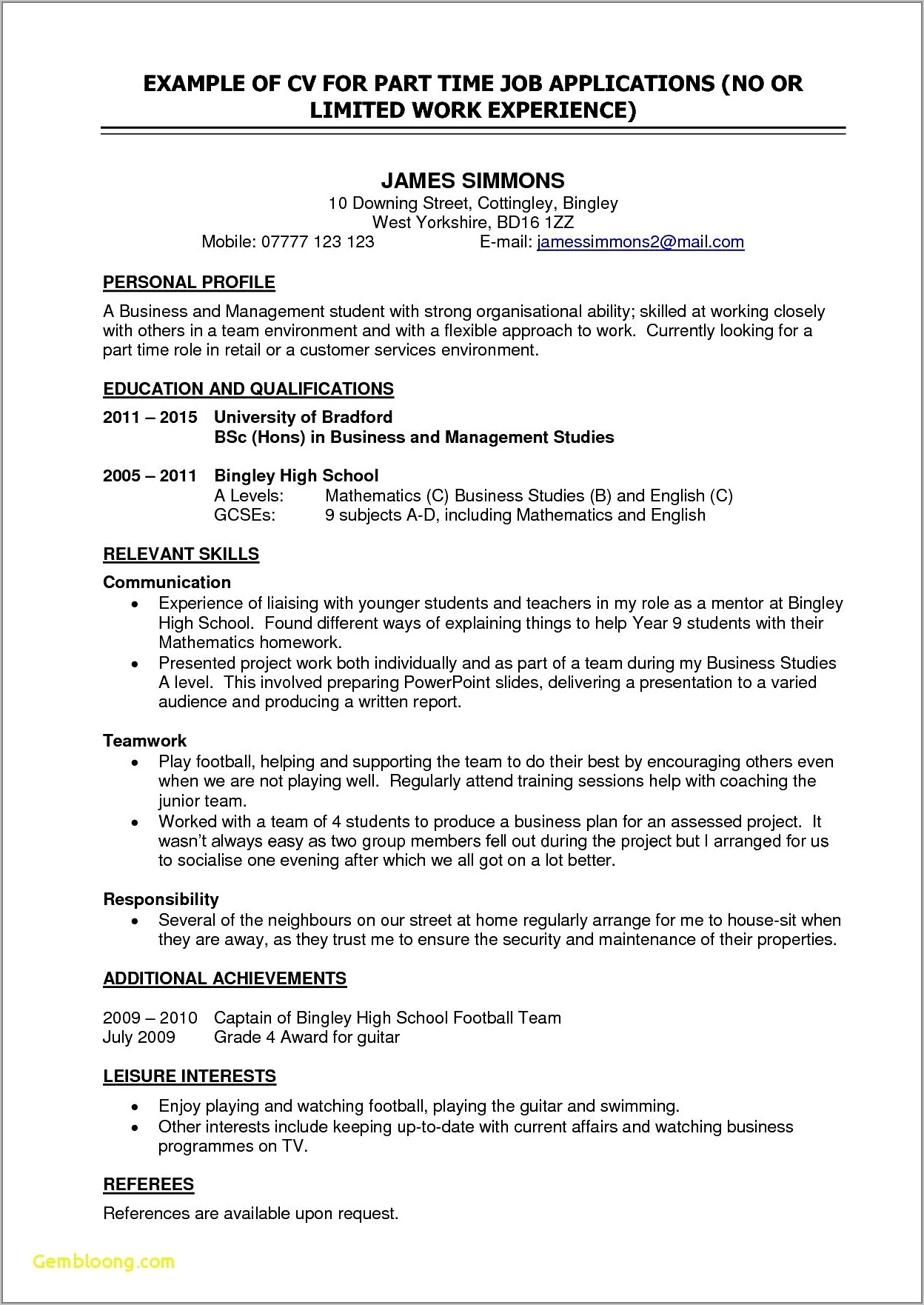Resume Examples For Jobs 2015