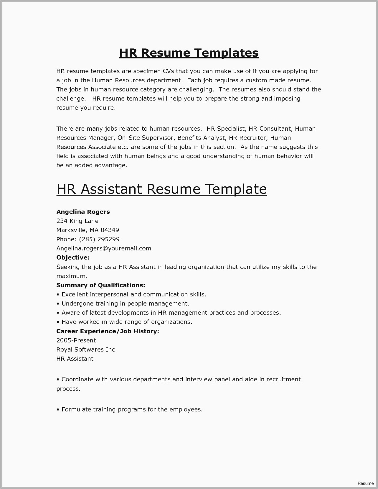 Resume Examples For Jobs Download