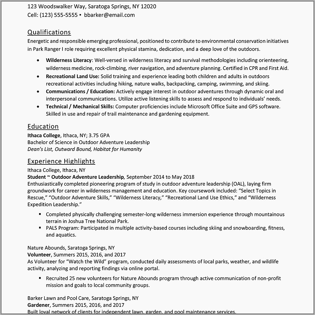 Resume Examples For Nonprofit Executives