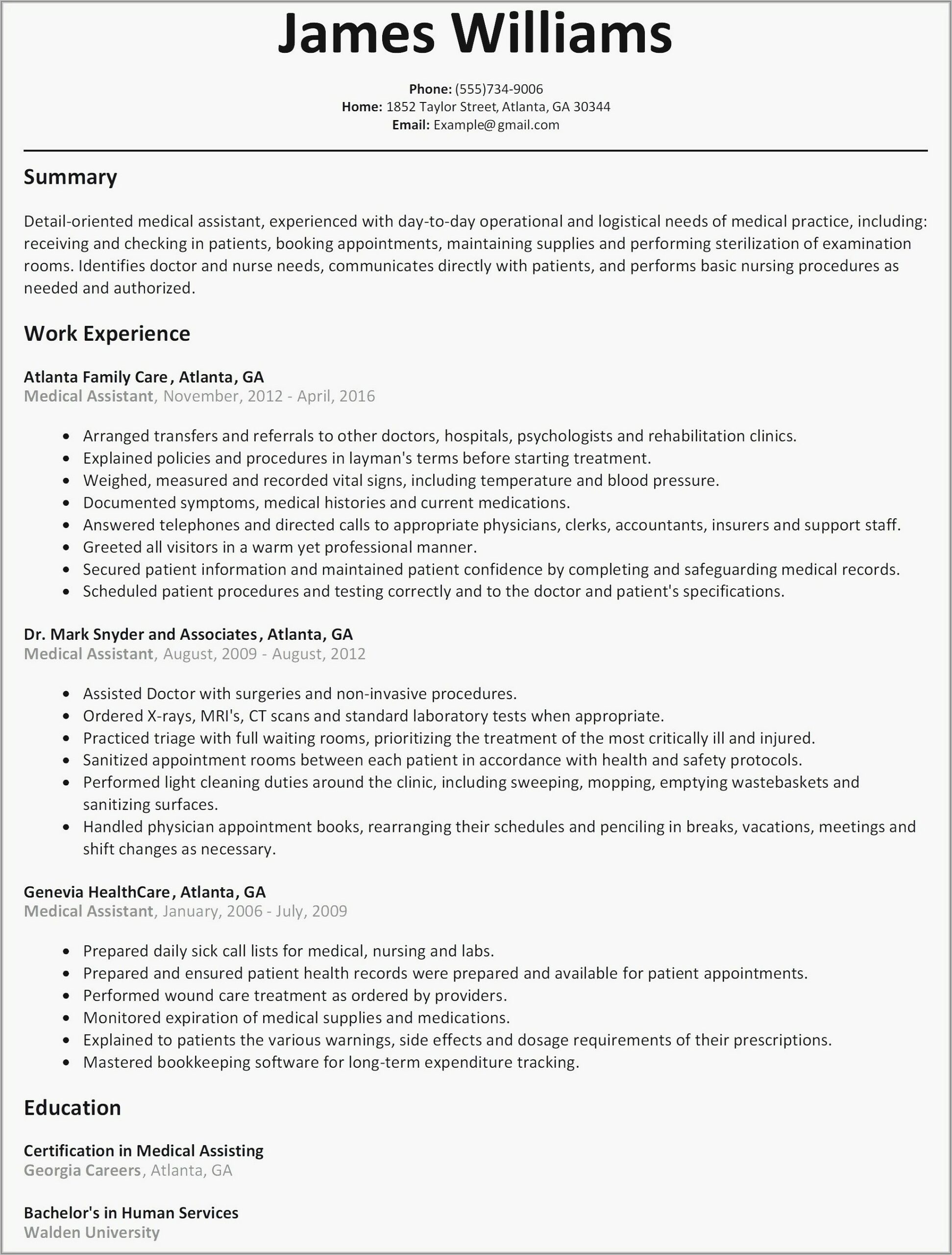 Resume Examples For Nurses