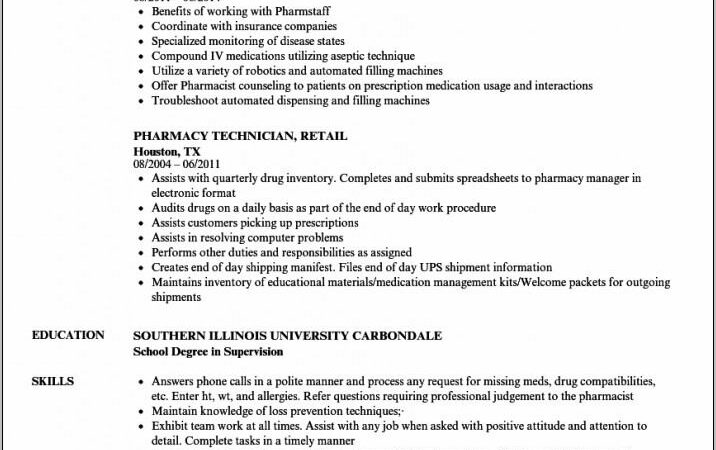 Resume Examples For Pharmacist Assistant