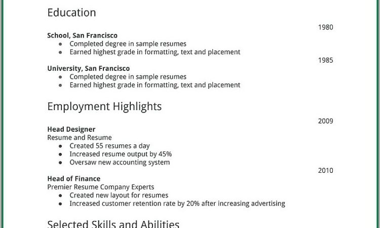 Resume Examples For Teaching Jobs