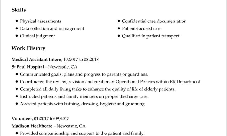 Resume Examples For Work Experience