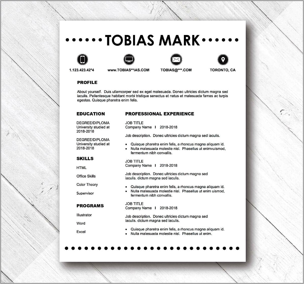 Resume Examples Pdf Download