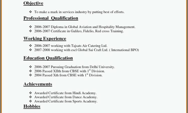 Resume For Aviation Job For Fresher