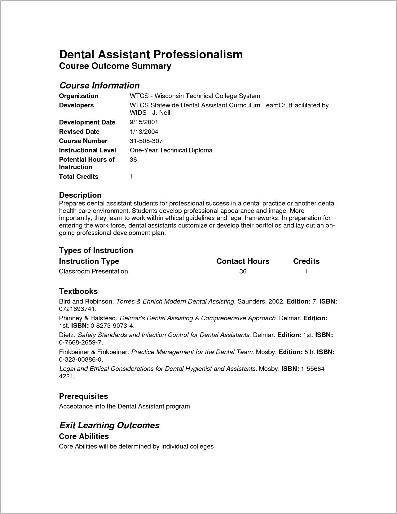 Resume For Dental Assistant Duties