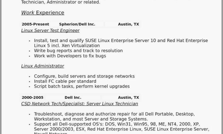 Resume For Entry Level Hvac Technician