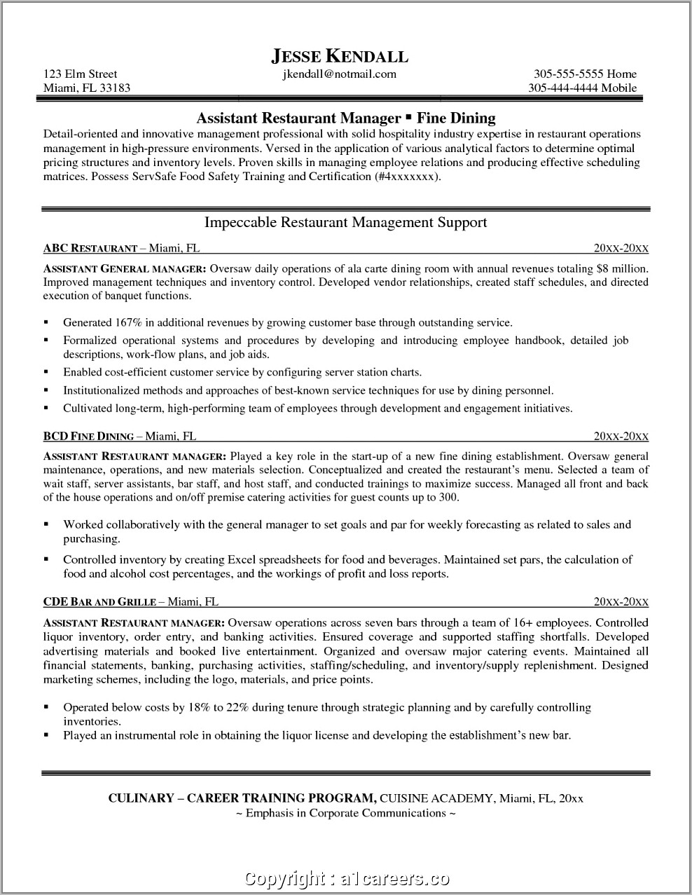 Resume For House Manager