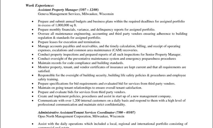 Resume For Property Manager Pdf