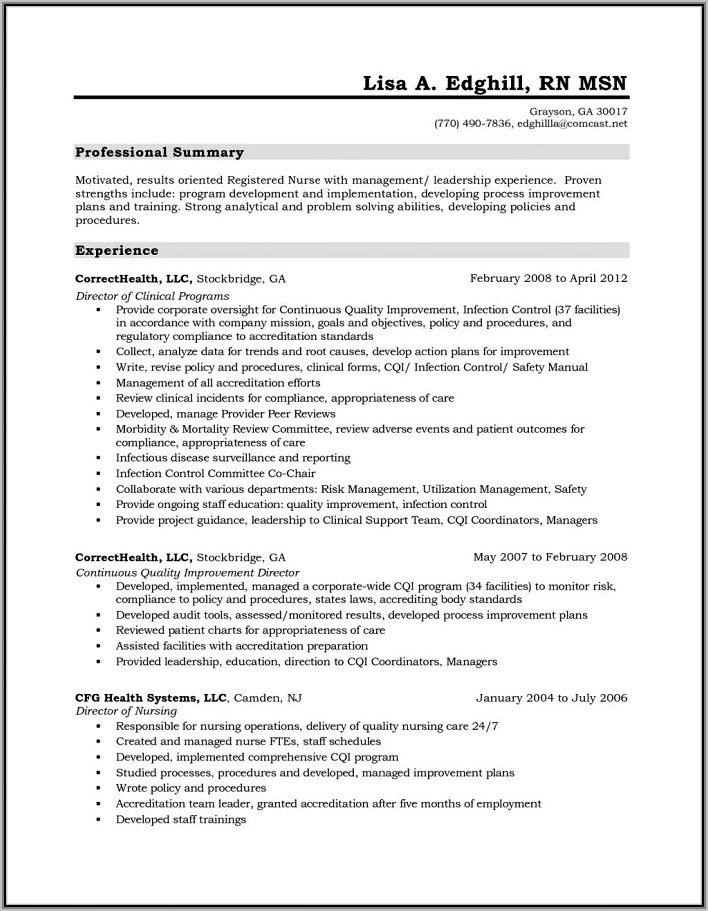 Resume For Registered Nurse Canada