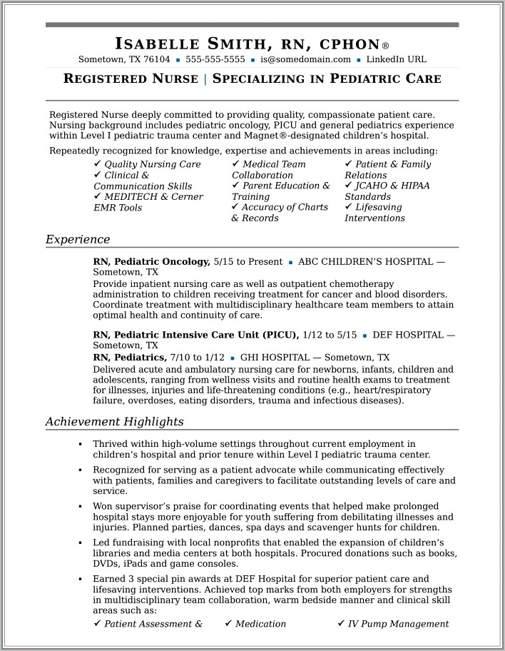 Resume For Registered Nurse In Aged Care