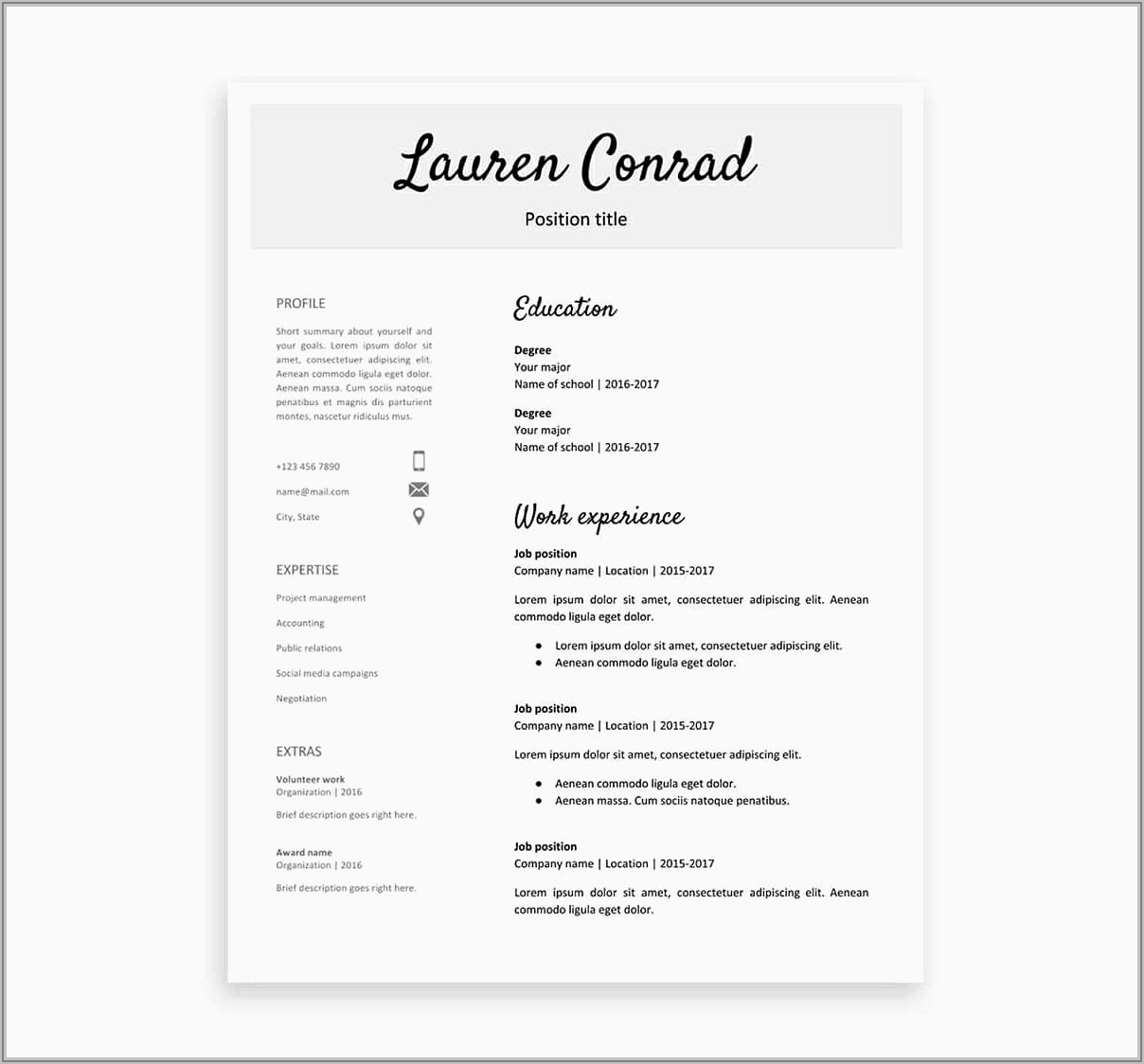 Resume Format Doc For Fresher Accountant