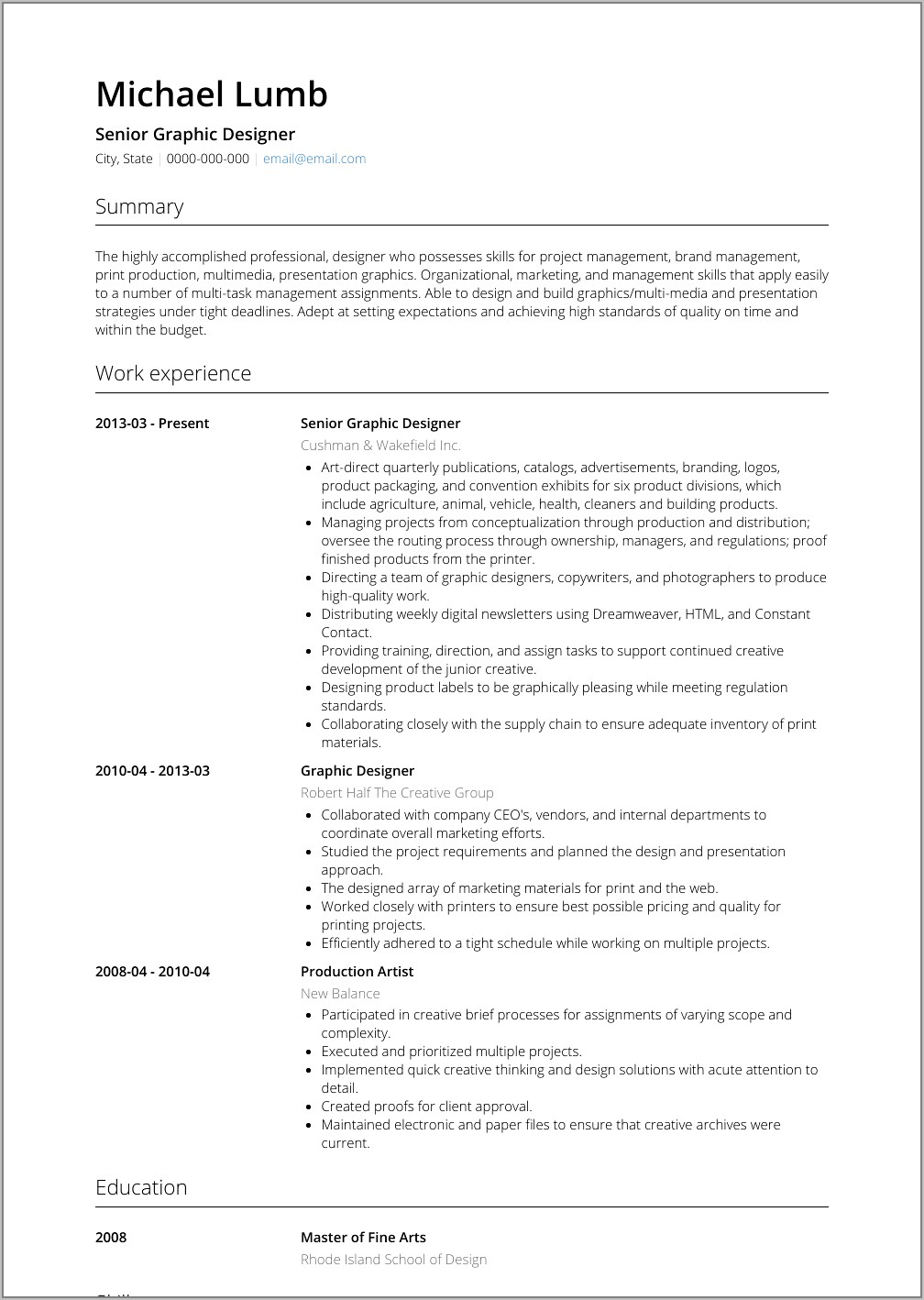 Resume Format Download Free For Fresher