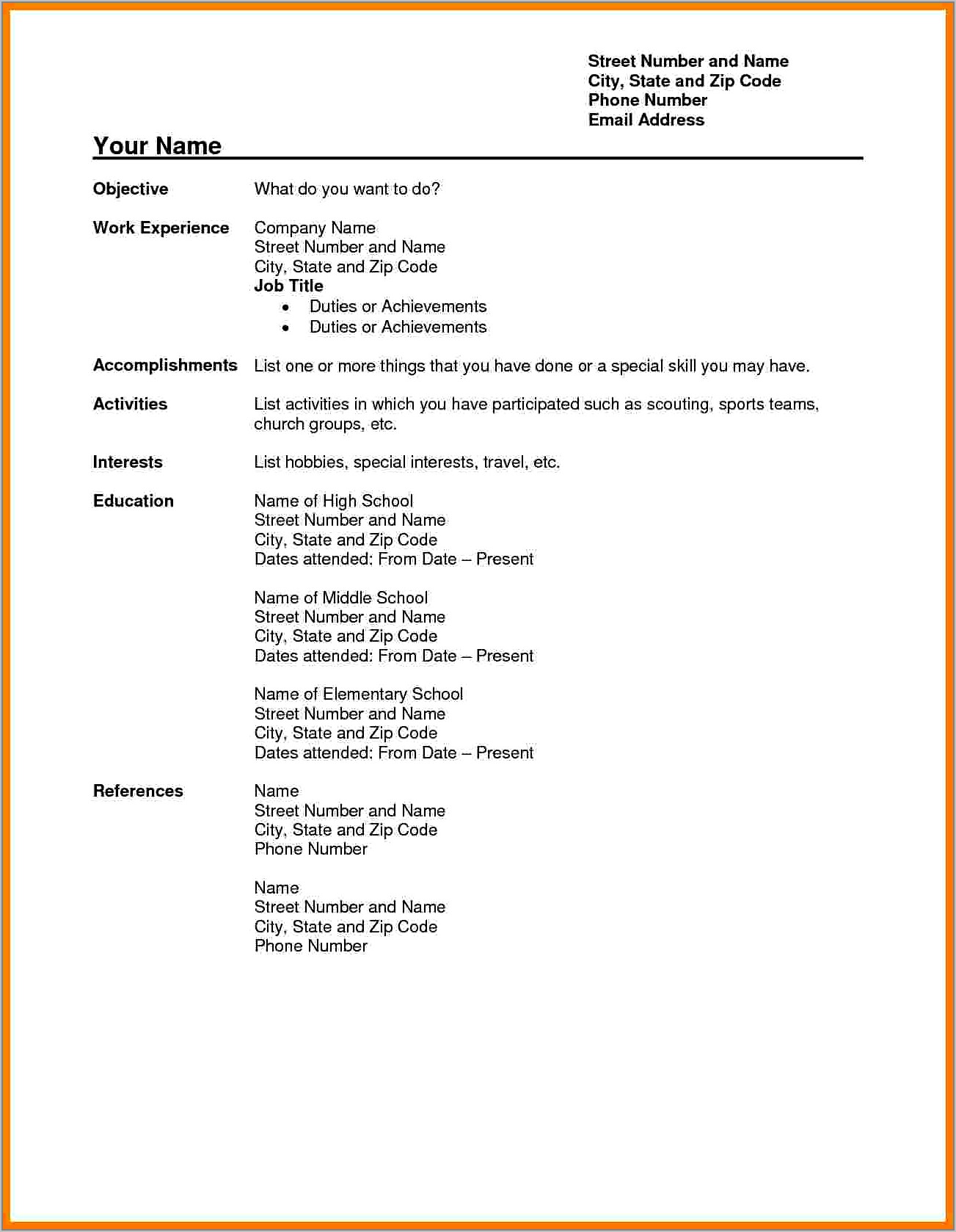 Resume Format Download Free Pdf