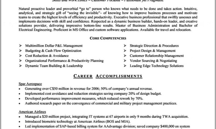 Resume Format For Airline Job