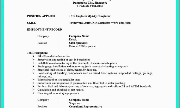 Resume Format For Freshers Ece Engineers Pdf