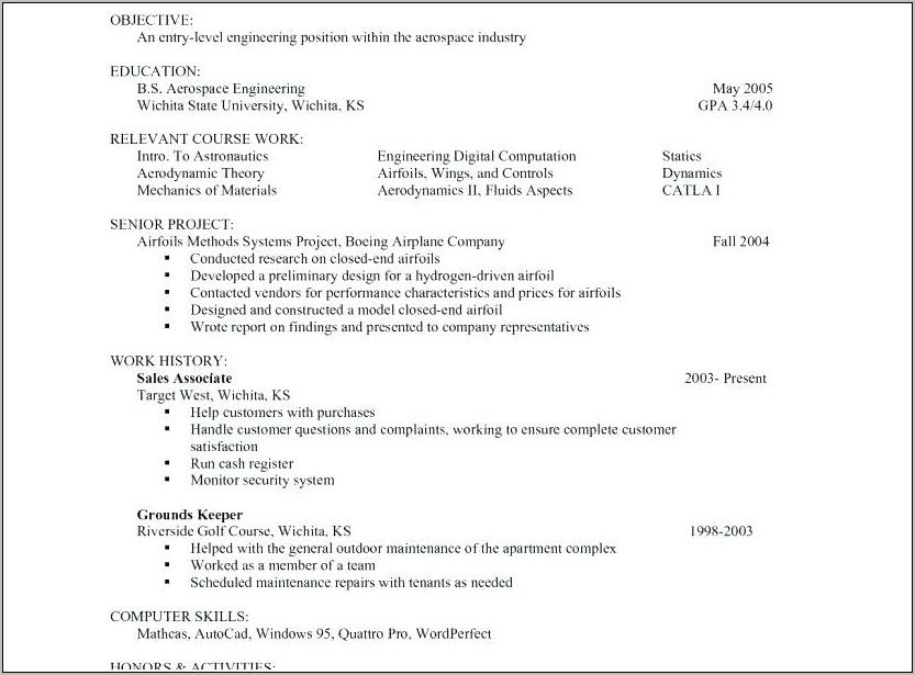 Resume Format For Freshers With No Experience