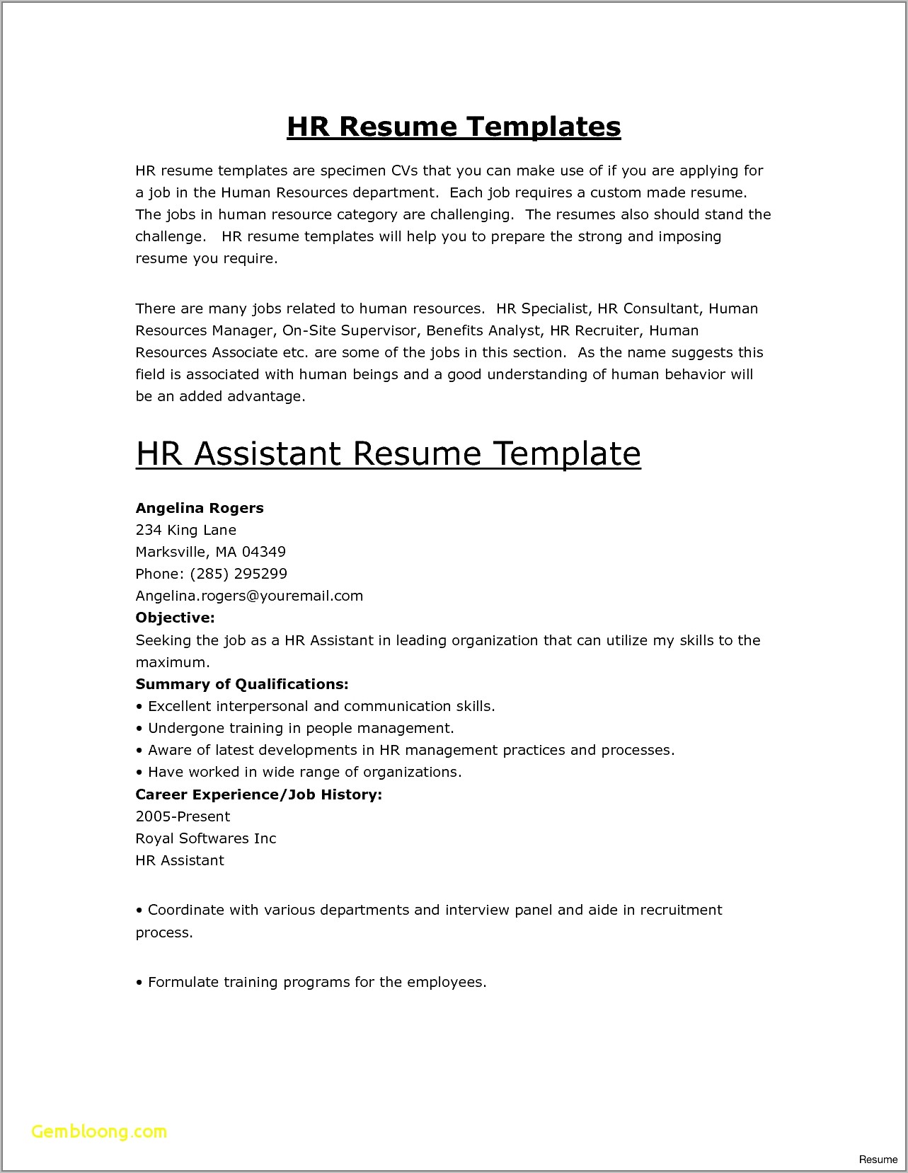 Simple Resume Format For Job Interview Pdf Download
