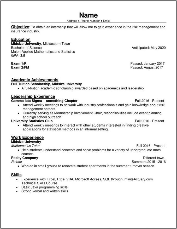 Resume Format For Law Firm
