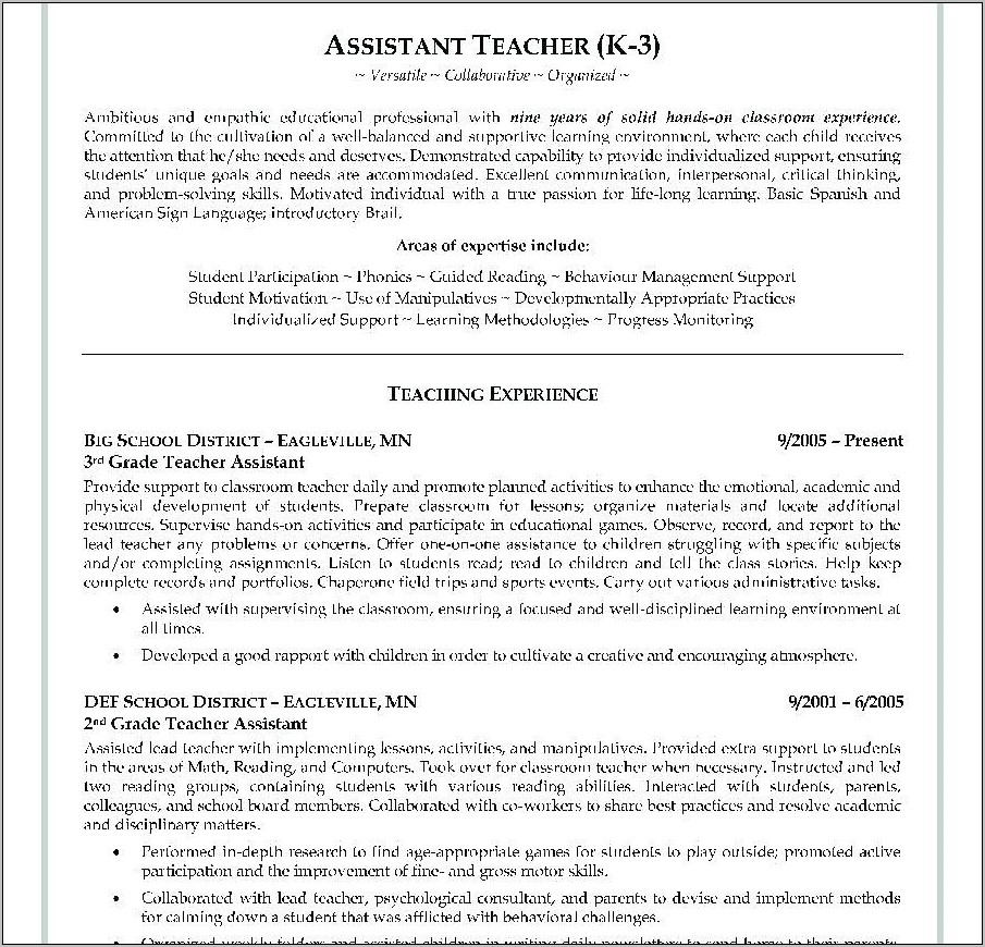 Resume Format For No Experience