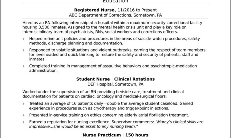 Resume Format For Nurses Job In India