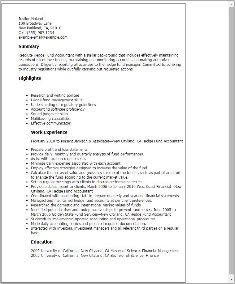 Resume Format For Sales Job