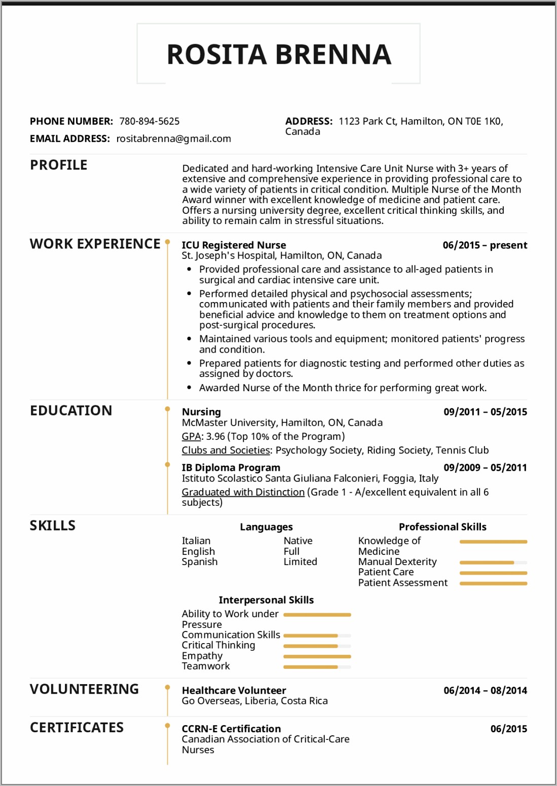 Resume Format For Staff Nurse Freshers Pdf