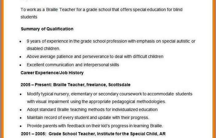 Resume Format For Teaching Job Pdf Download