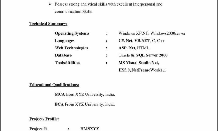 Resume Format Pdf Download For Freshers India