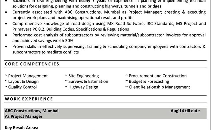 Resume Format Pdf For Engineering Freshers Download