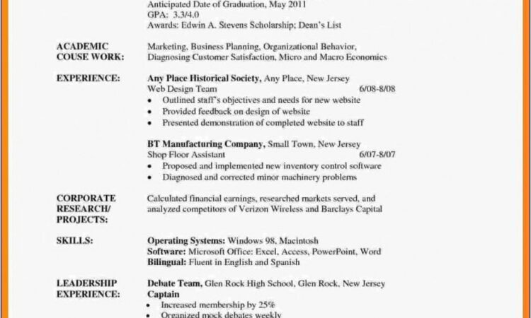 Resume Format Template Free Download