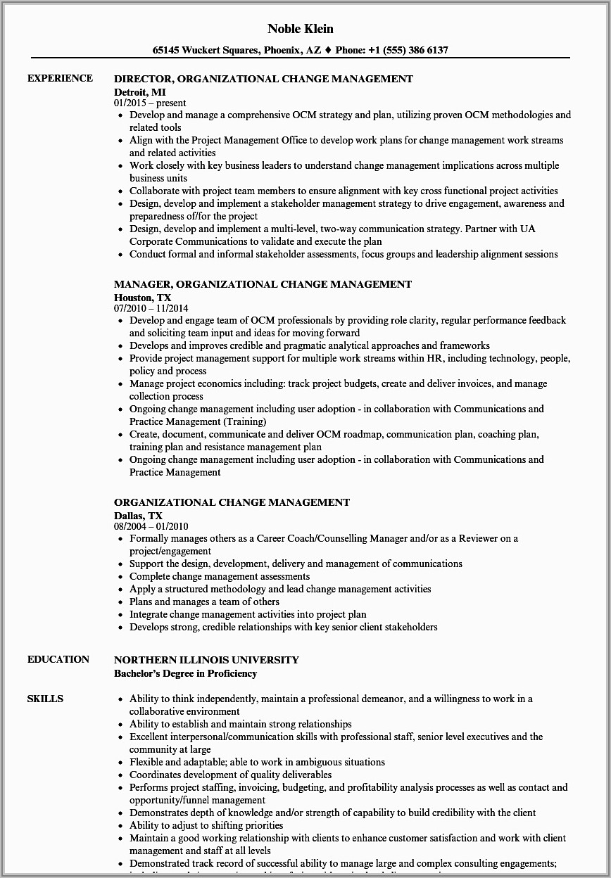 Resume Headline Examples For Project Manager