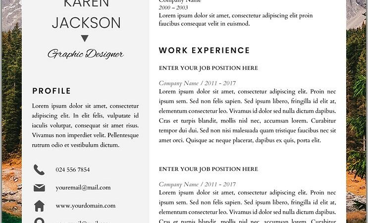 Resume Layout In Word