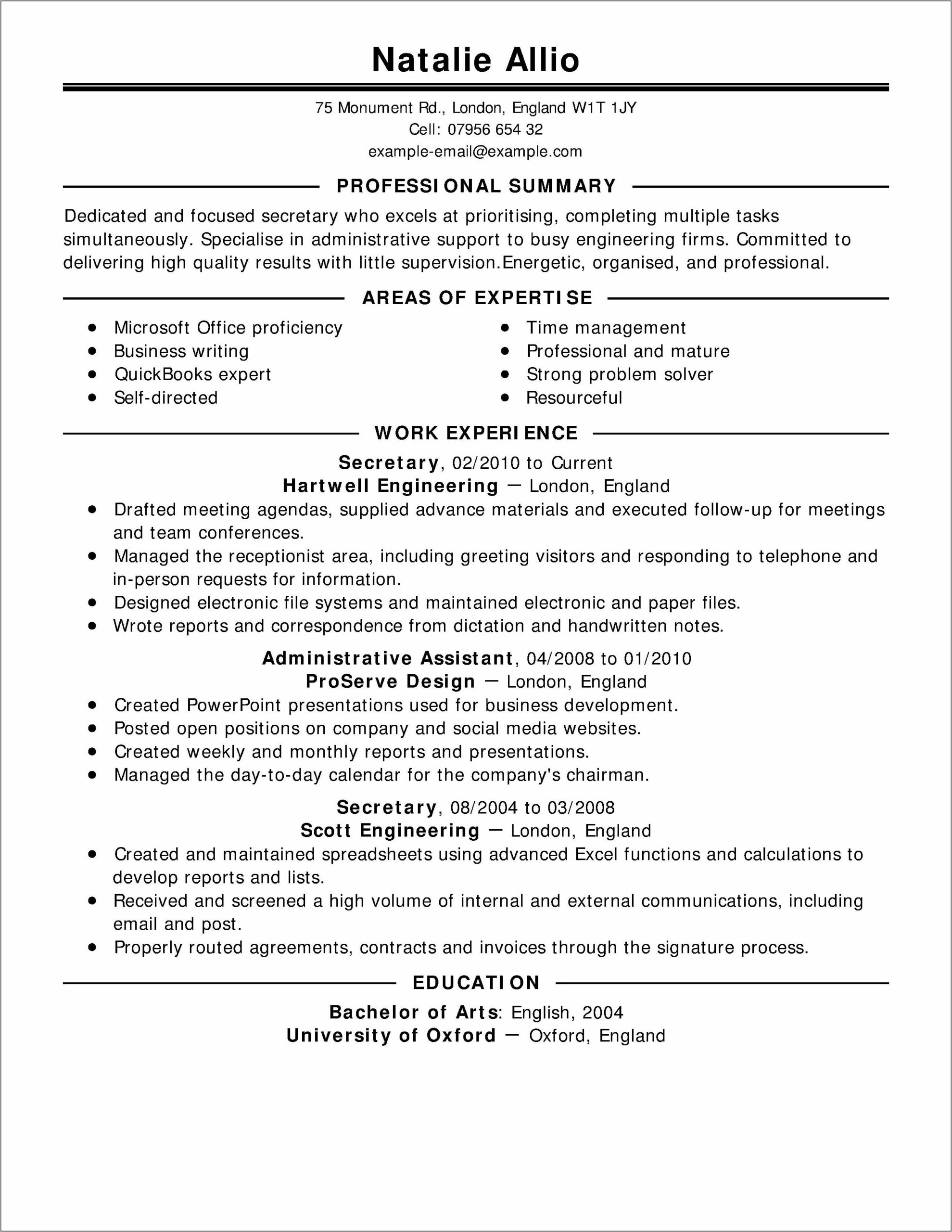 Resume Objective Examples For College Admission