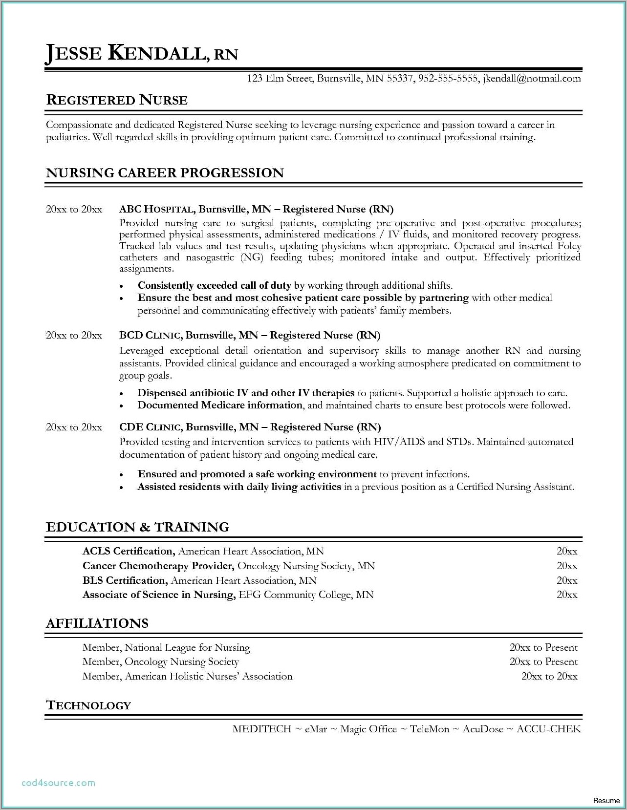 Resume Objective Examples Nursing Student