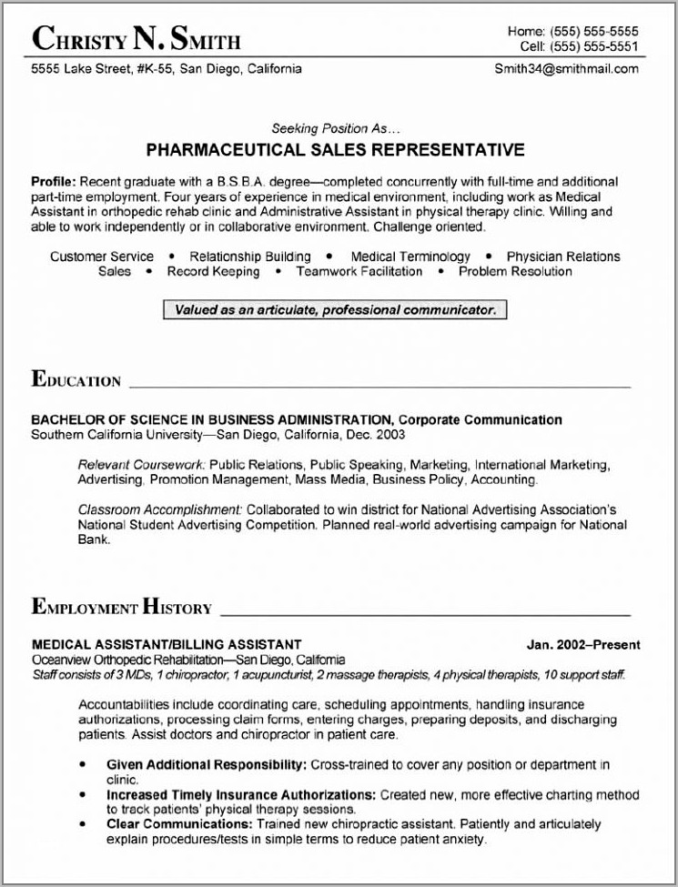 Resume Objective For Medical Billing Position