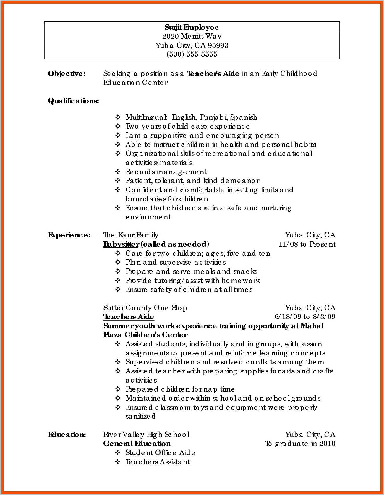 Resume Responsibilities For Registered Nurse