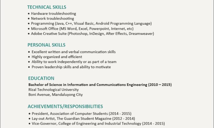 Resume Sample For Electrical Technician