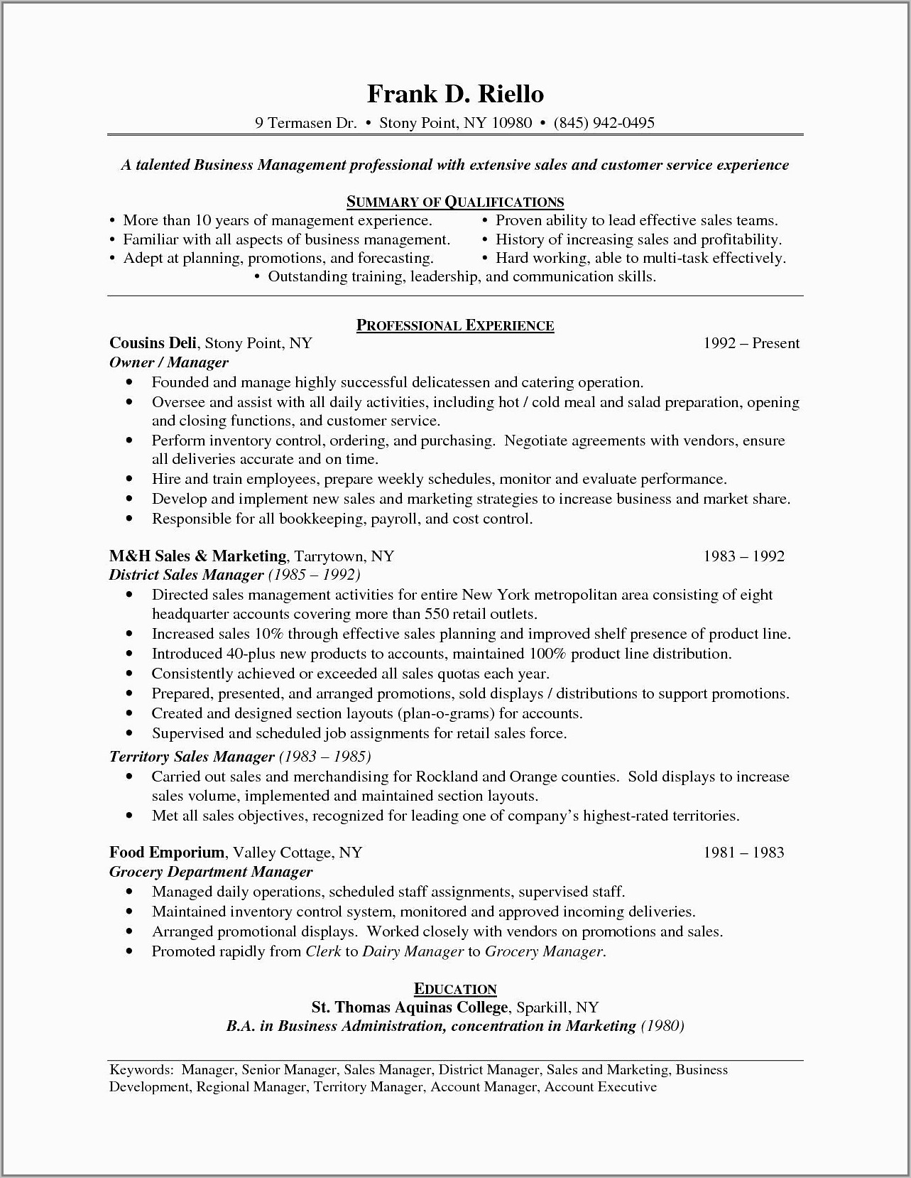 Resume Sample For Executives